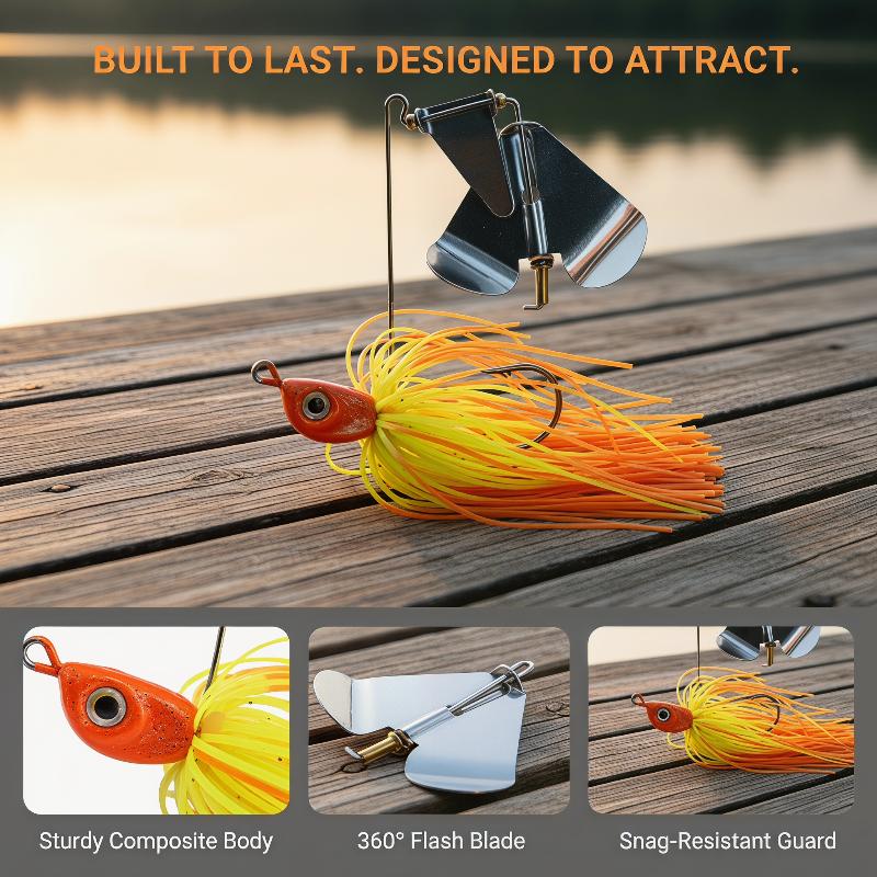 Leurre de pêche sans herbe pou - Fishing Lure Spinnerbait avis et prix